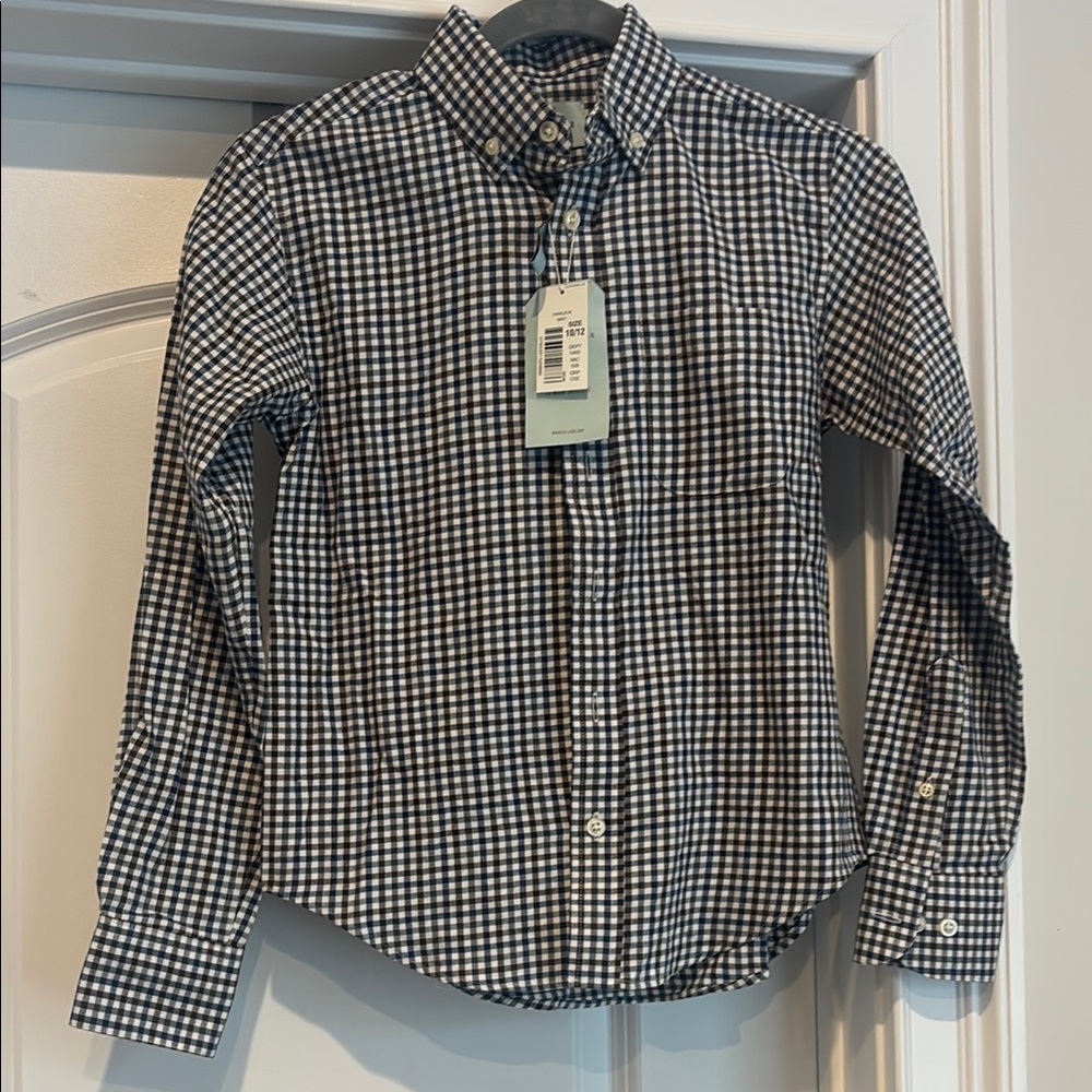 Boys Class/Club Checkered button down Shirt NWT